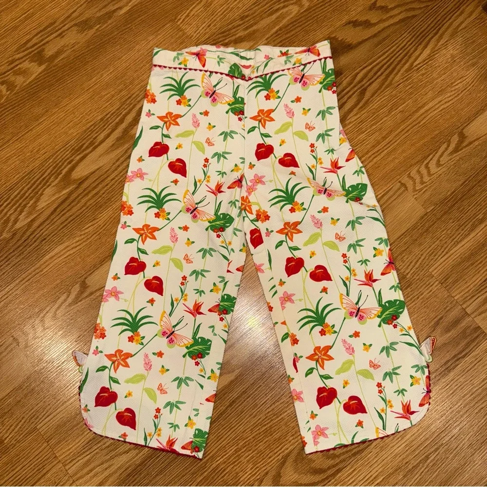 Gymboree tropical garden Capri pants adjustable waist butterfly detail sz‎ 9